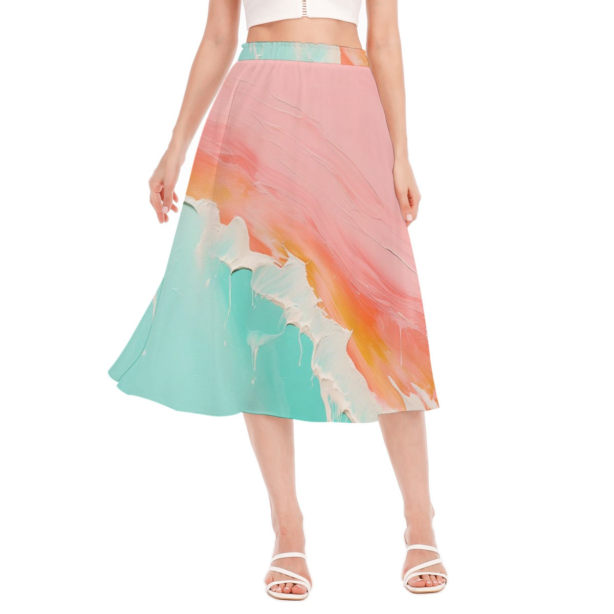 All-Over Print Women's Long Section Chiffon Skirt