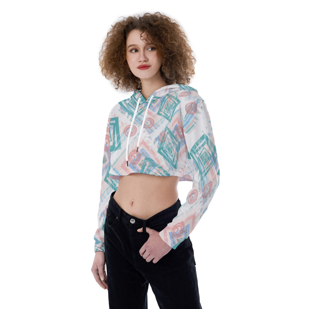 All-Over Print Women's Crop Top Hoodie