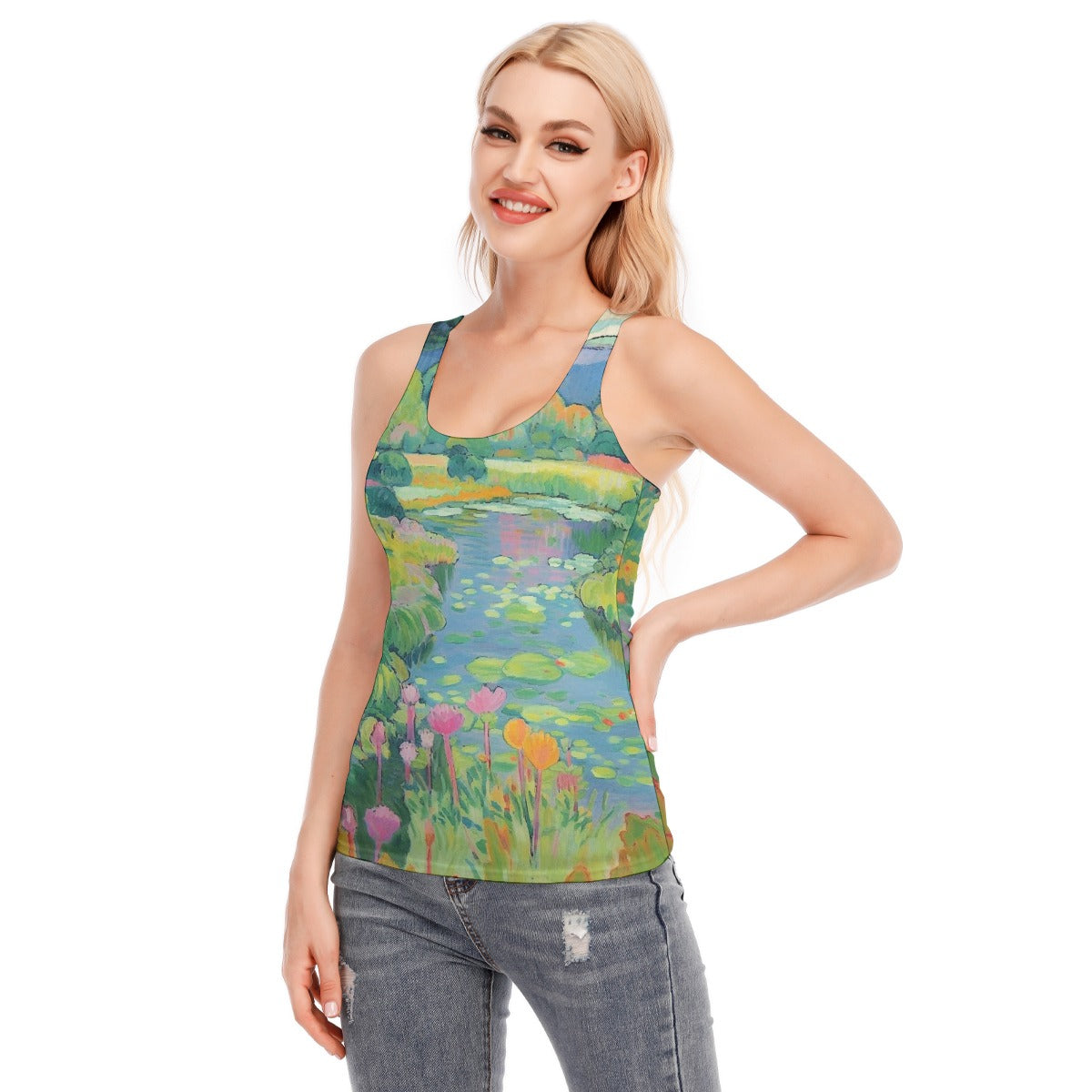 All-Over Print Women's Racer Vest | 190GSM Cotton