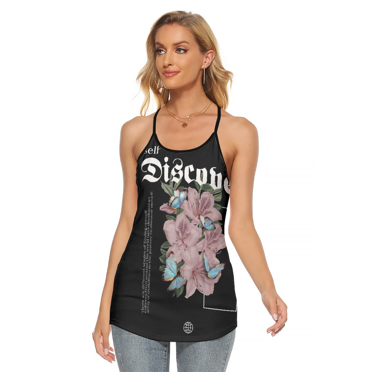 All-Over Print Women's Criss-Cross Open Back Tank Top