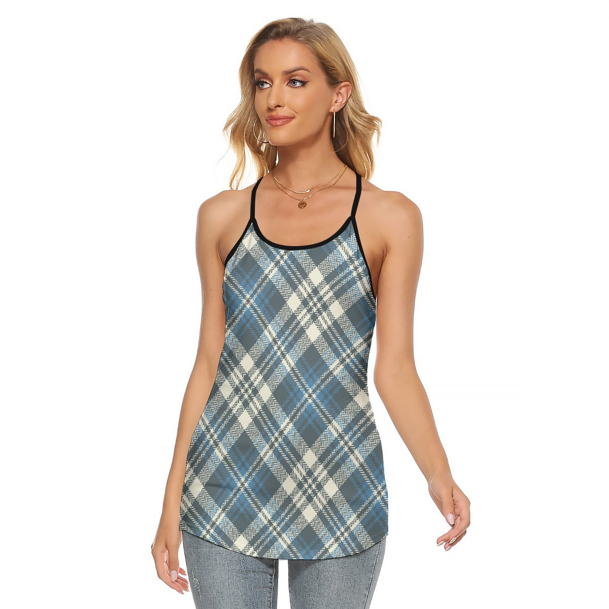All-Over Print Women's Criss-Cross Open Back Tank Top