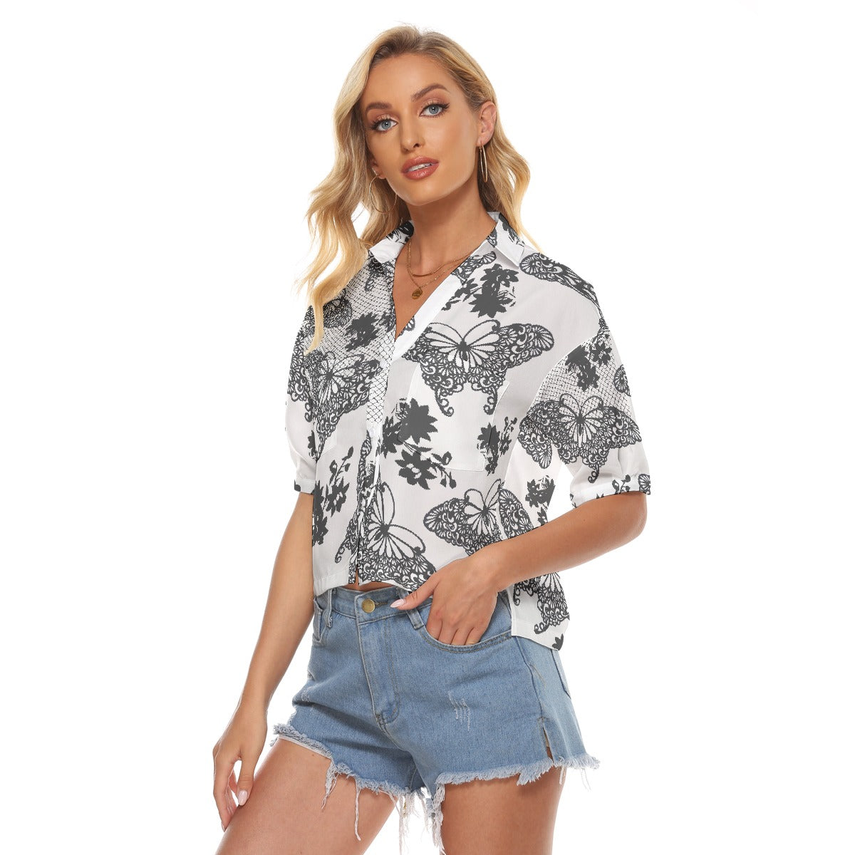 All-Over Print Women's V-neck Shirts