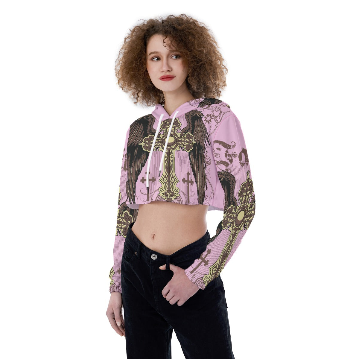 All-Over Print Women's Crop Top Hoodie
