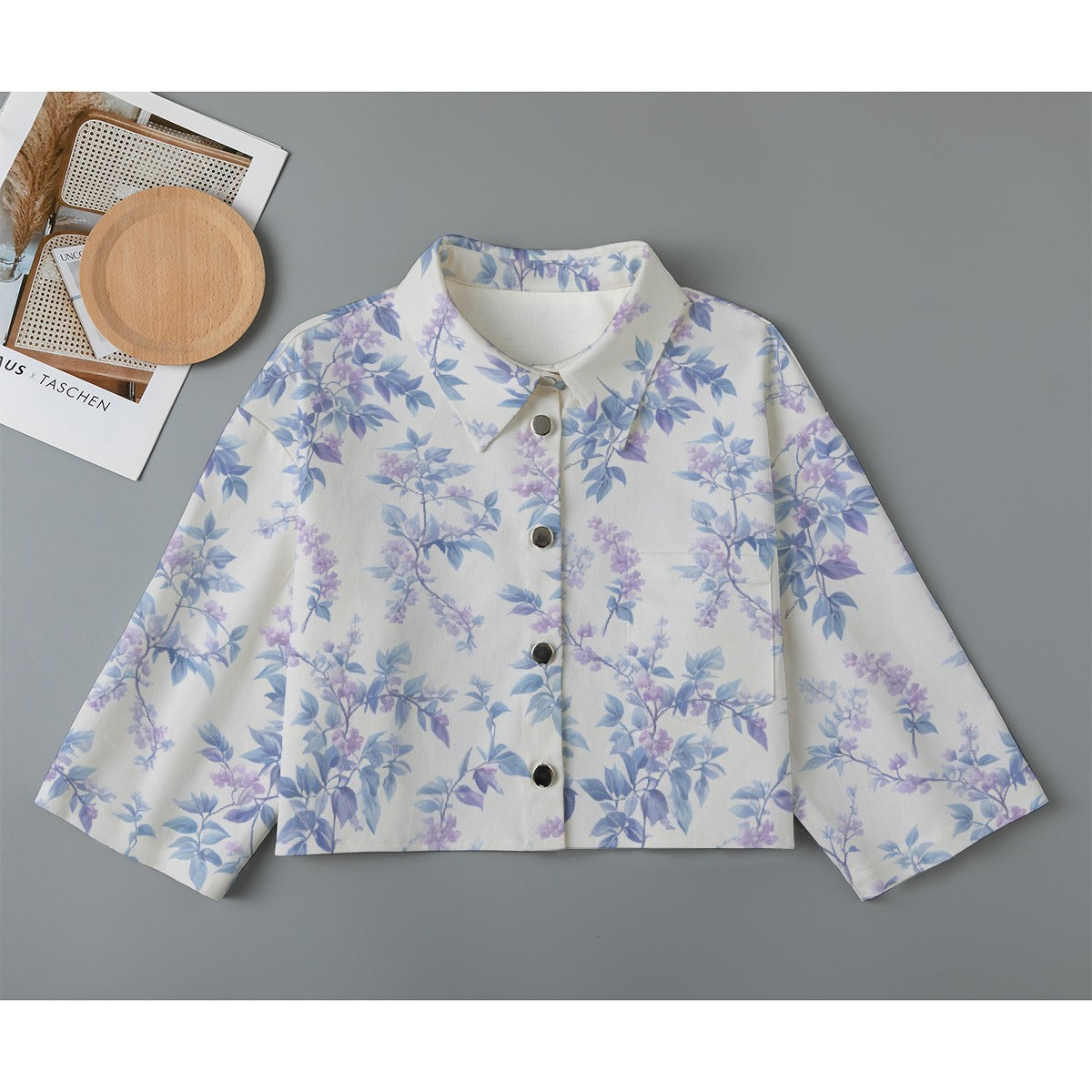All-Over Print Women's Cropped Jacket | 245GSM Cotton