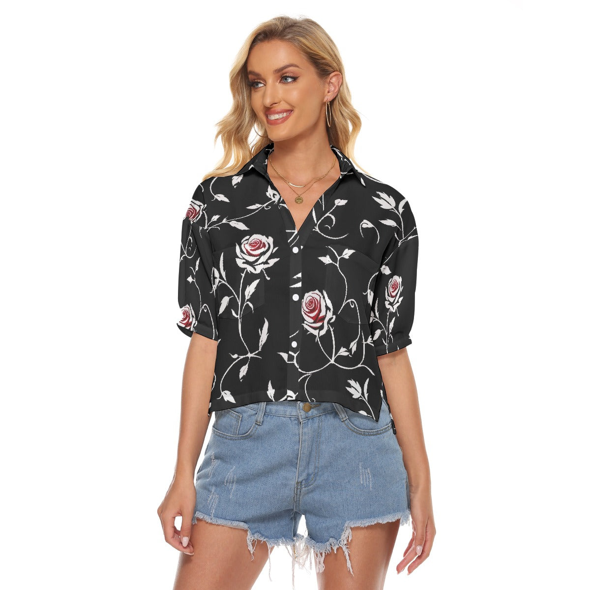 All-Over Print Women's V-neck Shirts