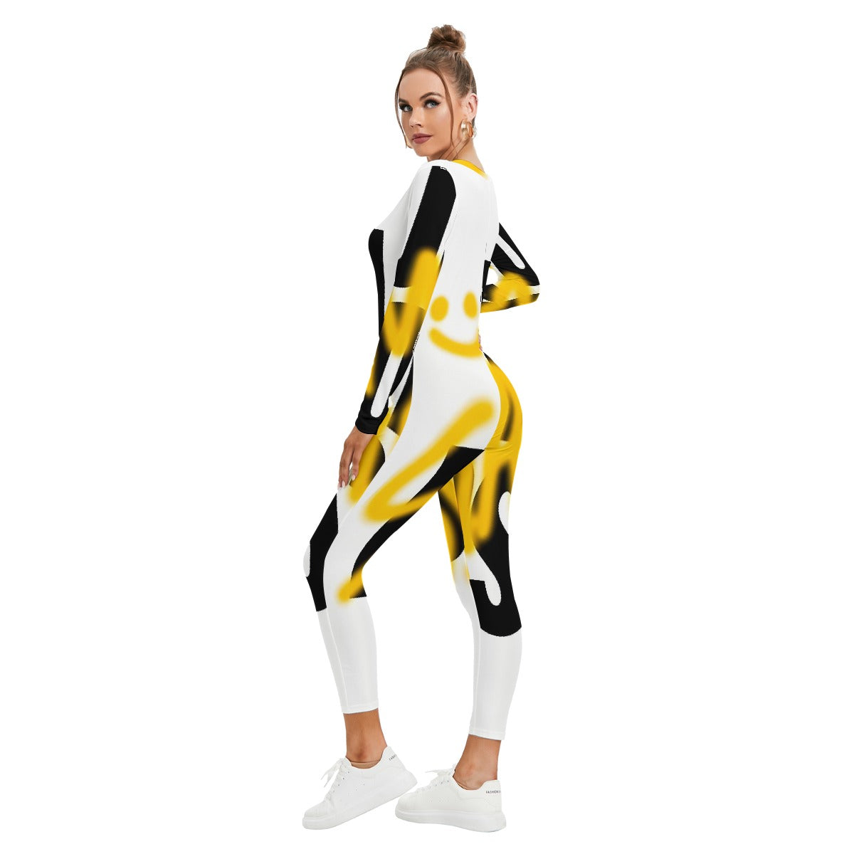 All-Over Print Women's Plunging Neck Jumpsuit