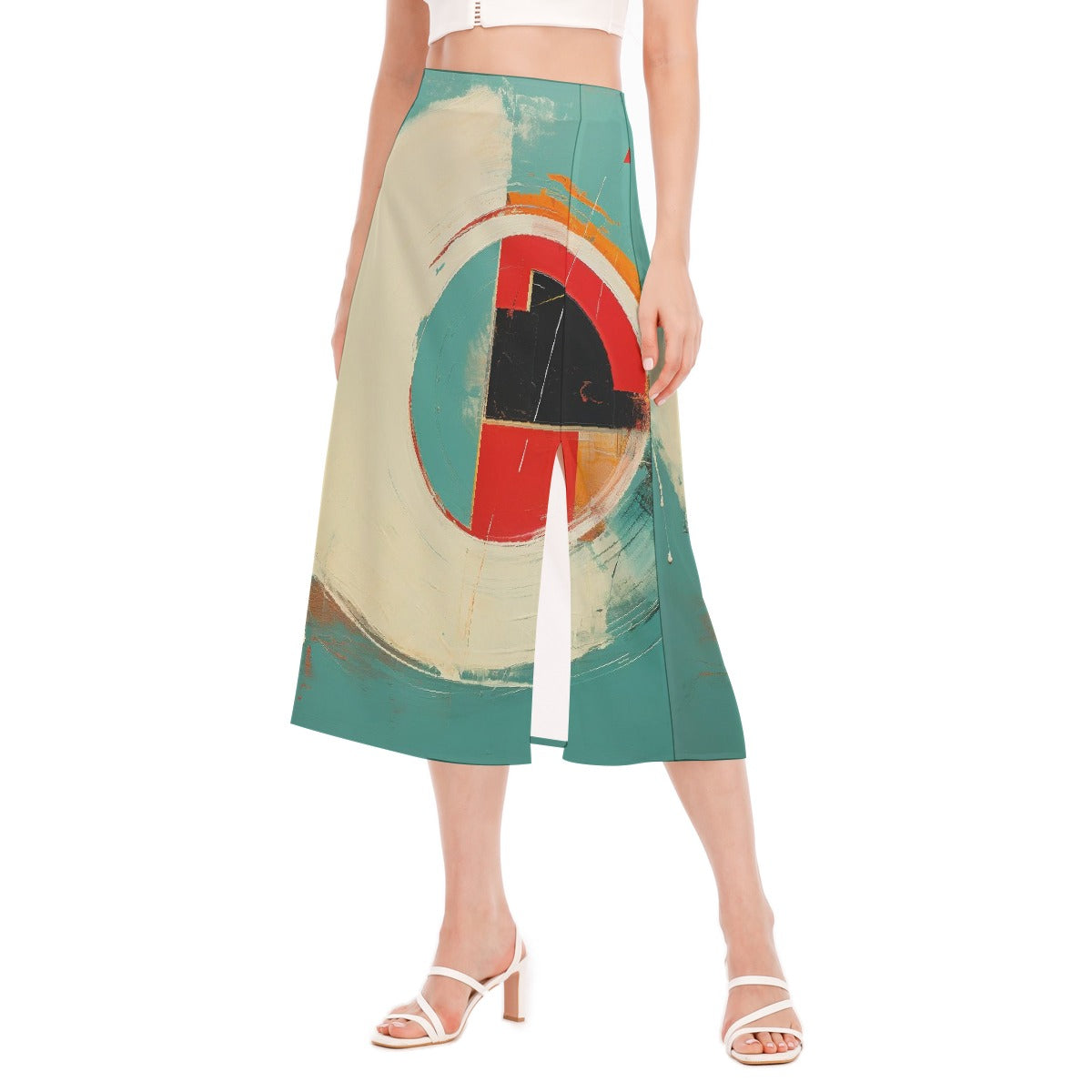 All-Over Print Women's High Slit Long Skirt