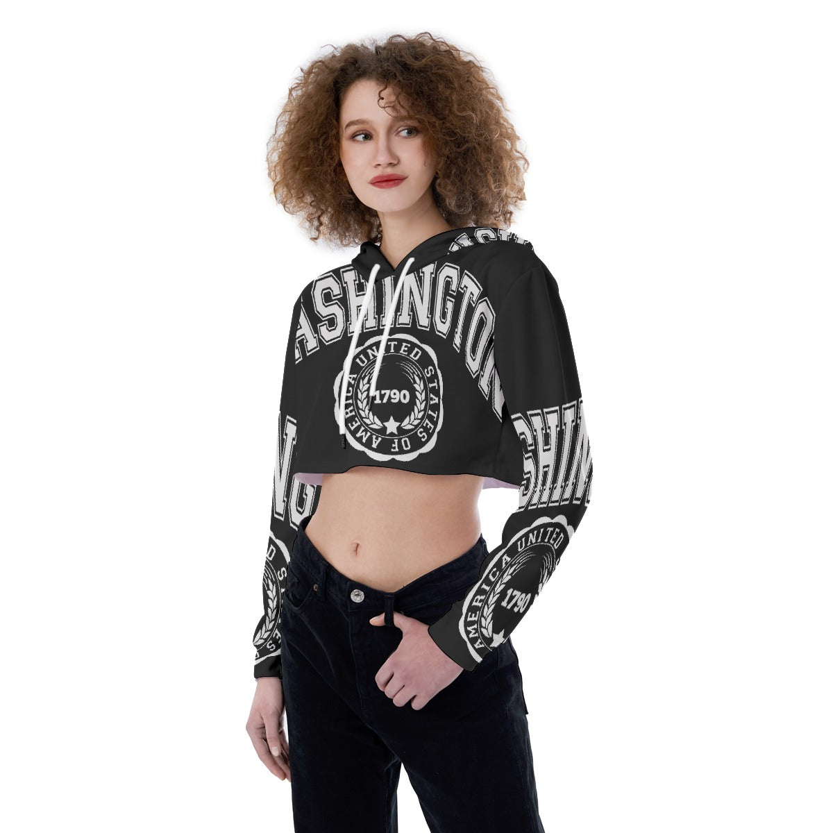 All-Over Print Women's Crop Top Hoodie