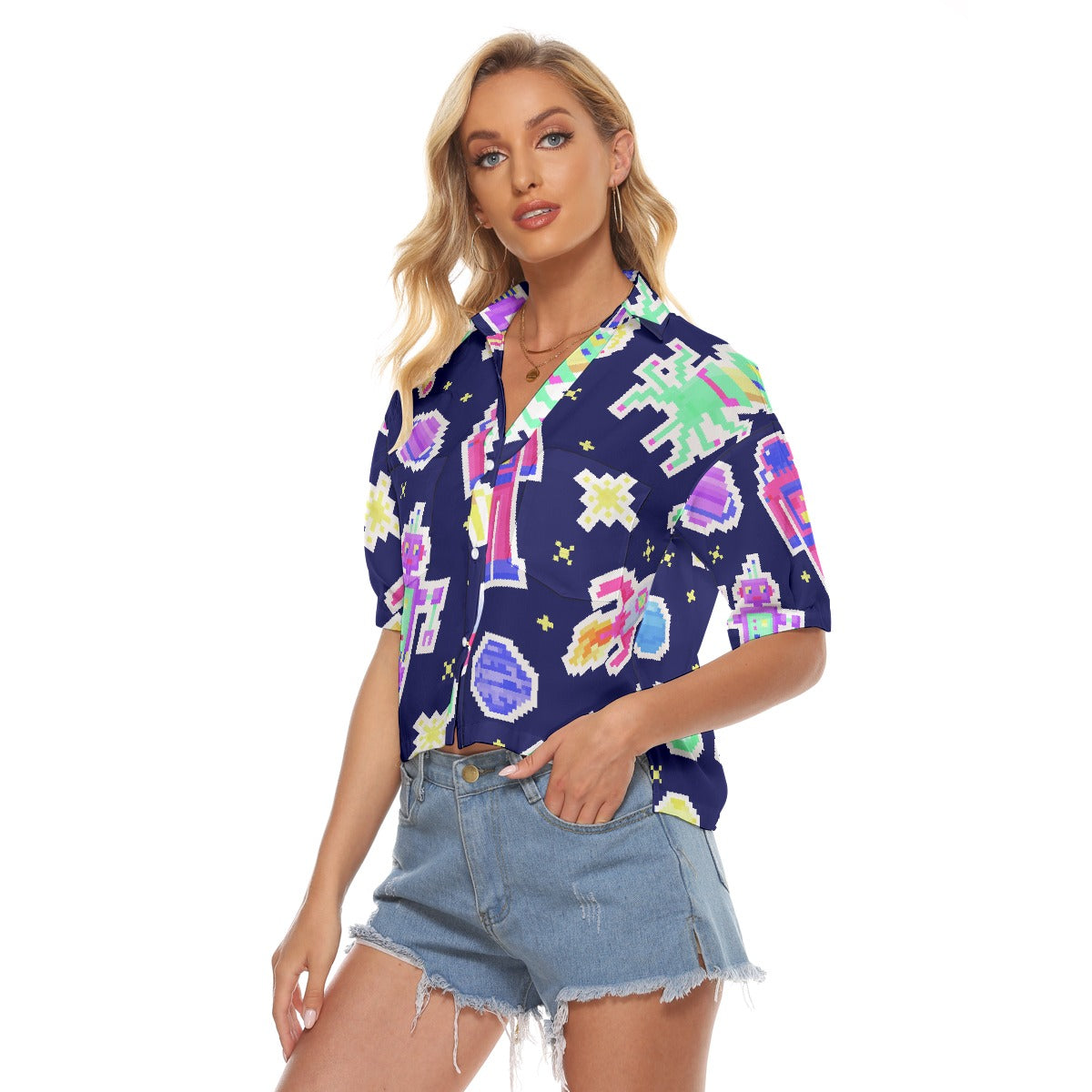 All-Over Print Women's V-neck Shirts