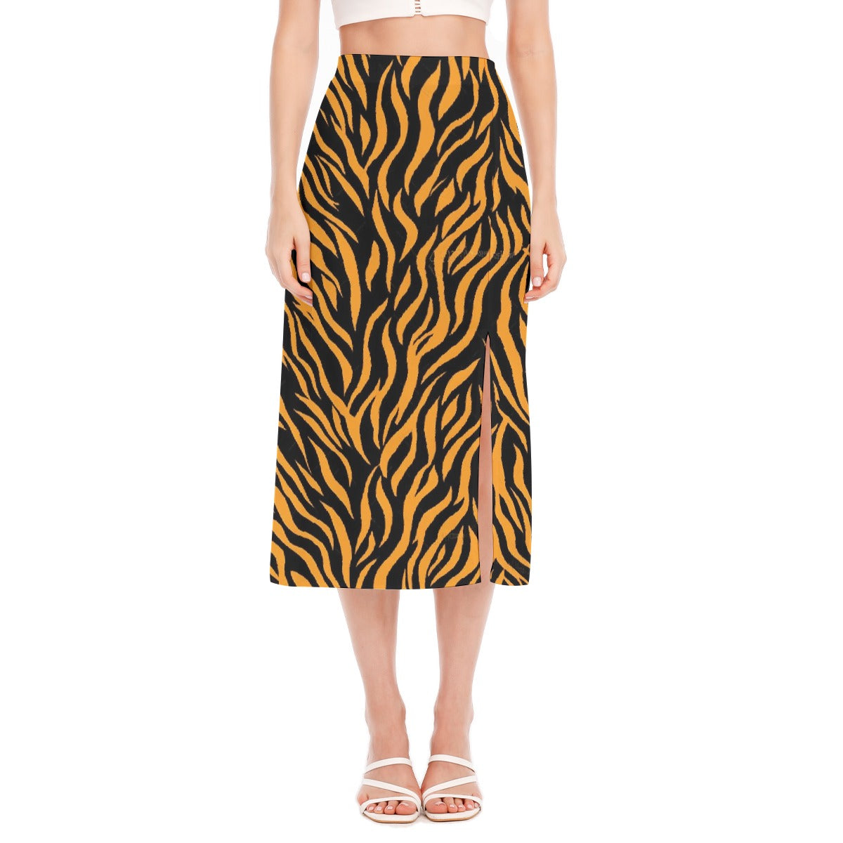 All-Over Print Women's High Slit Long Skirt