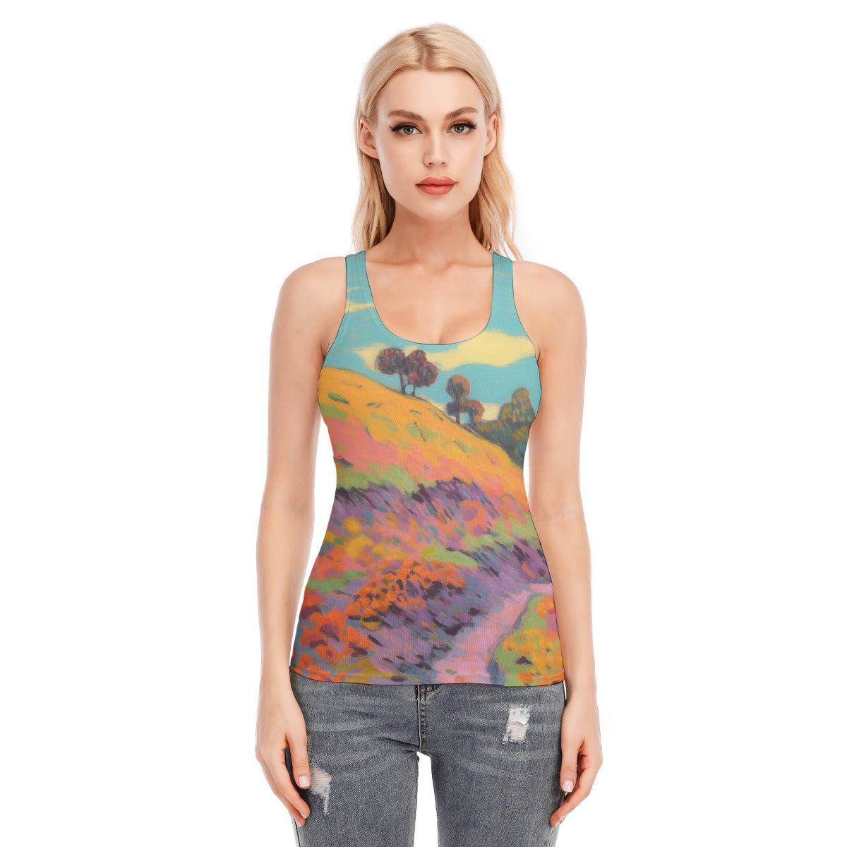 All-Over Print Women's Racer Vest | 190GSM Cotton