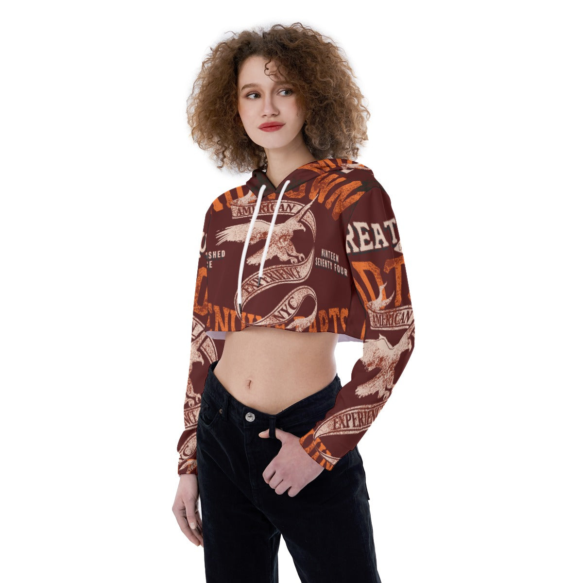 All-Over Print Women's Crop Top Hoodie