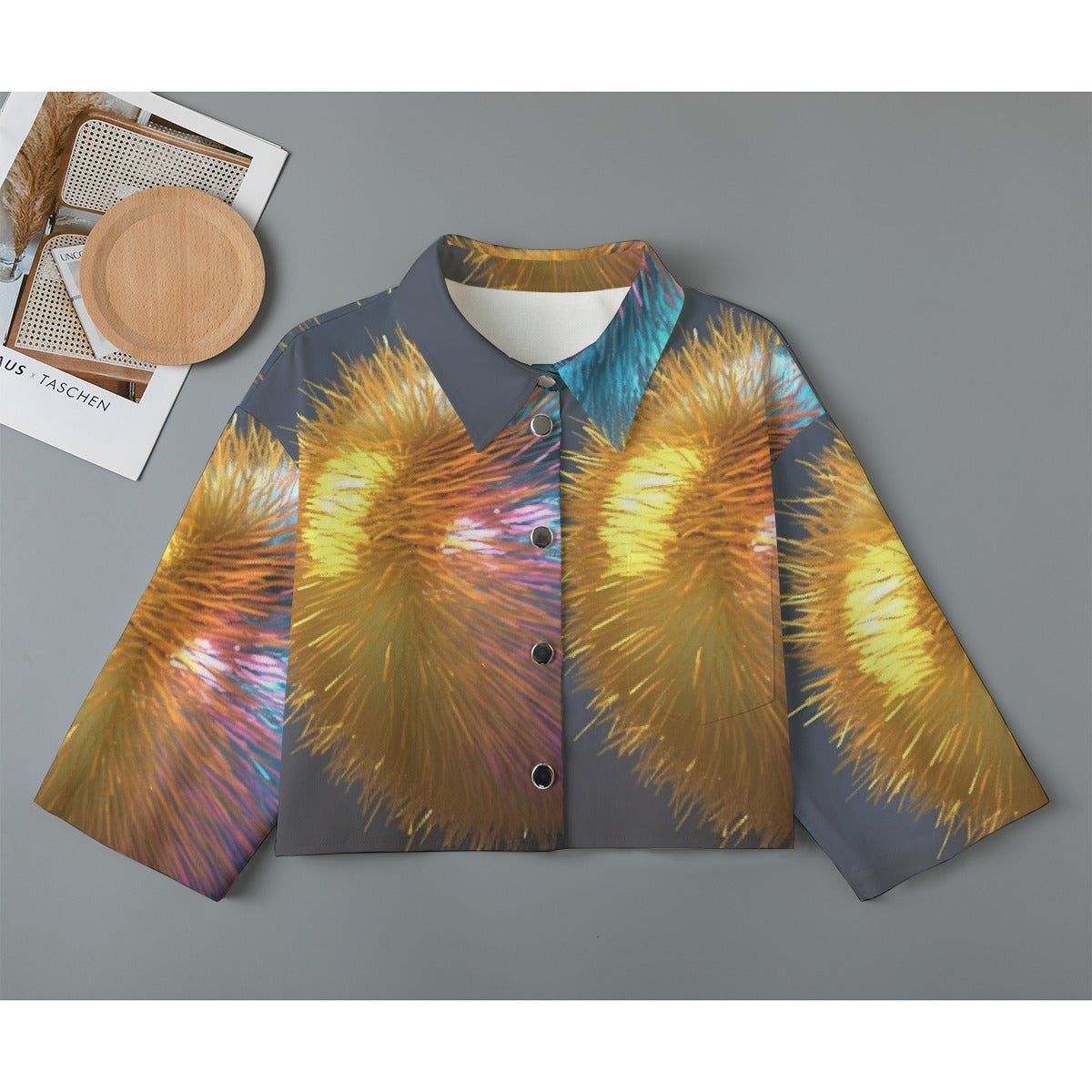All-Over Print Women's Cropped Jacket | 245GSM Cotton