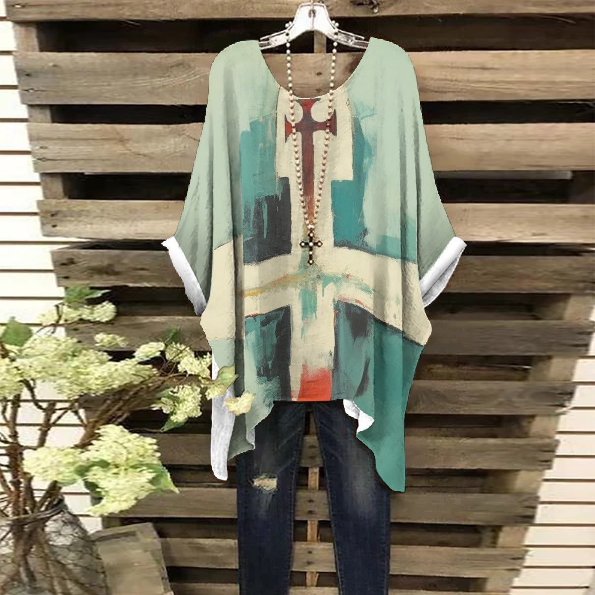 All-Over Print Women's Bat Sleeve Shirt