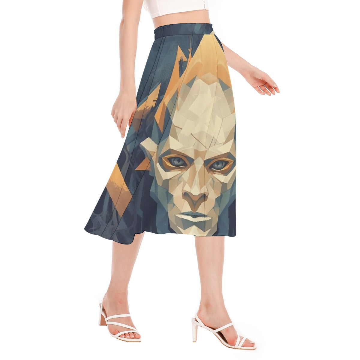 All-Over Print Women's Long Section Chiffon Skirt