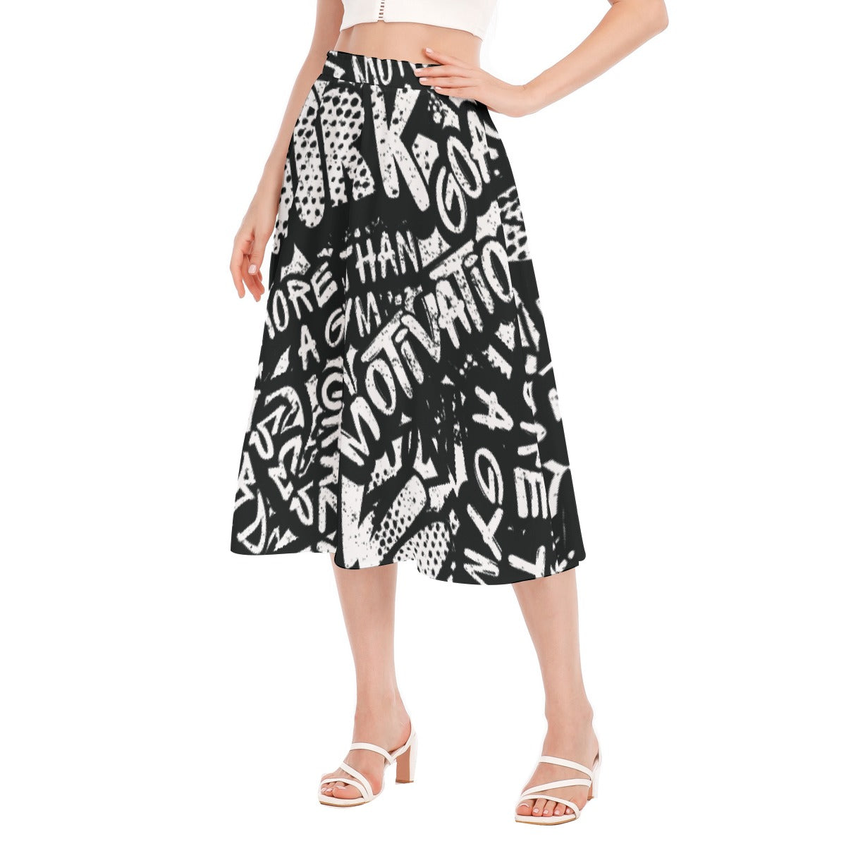 All-Over Print Women's Long Section Chiffon Skirt