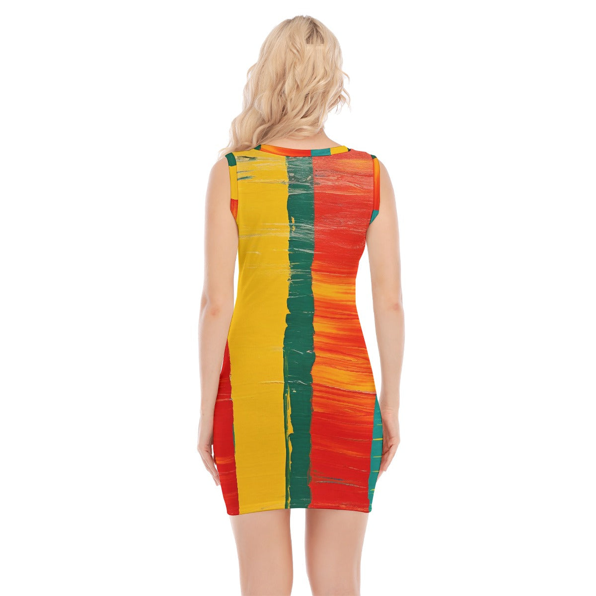 All-Over Print Women's O-neck Sleeveless Hip Skirt