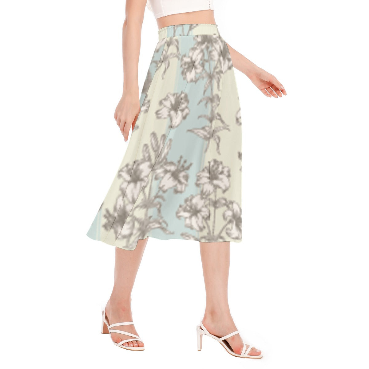 All-Over Print Women's Long Section Chiffon Skirt