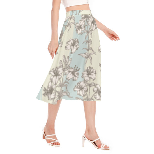 All-Over Print Women's Long Section Chiffon Skirt