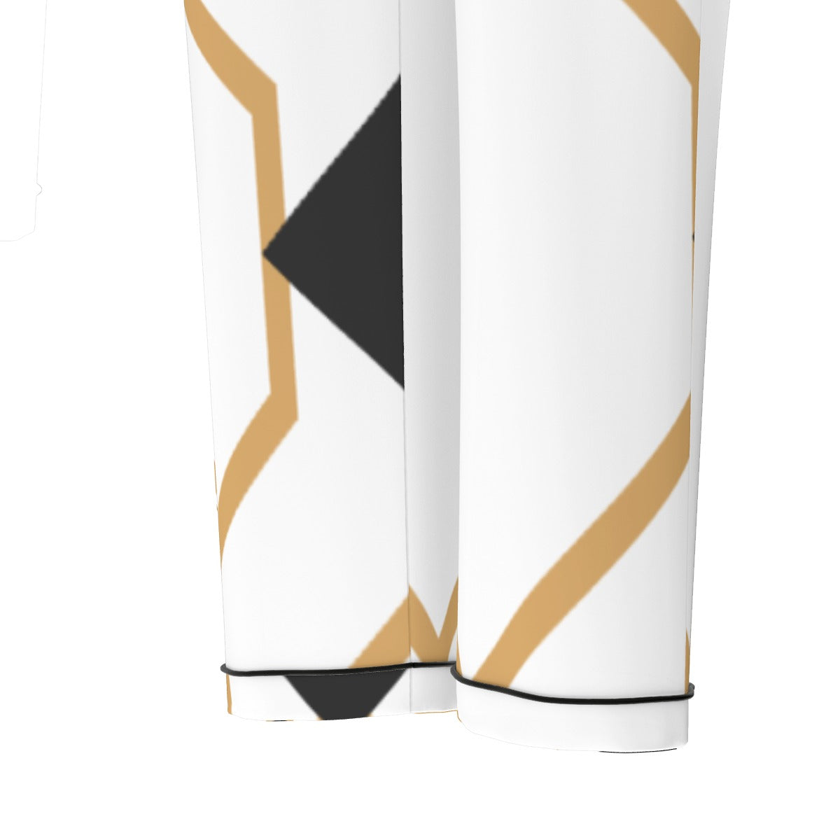 All-Over Print Women's Long Sleeve Pajama Set With Black Contrast Piping