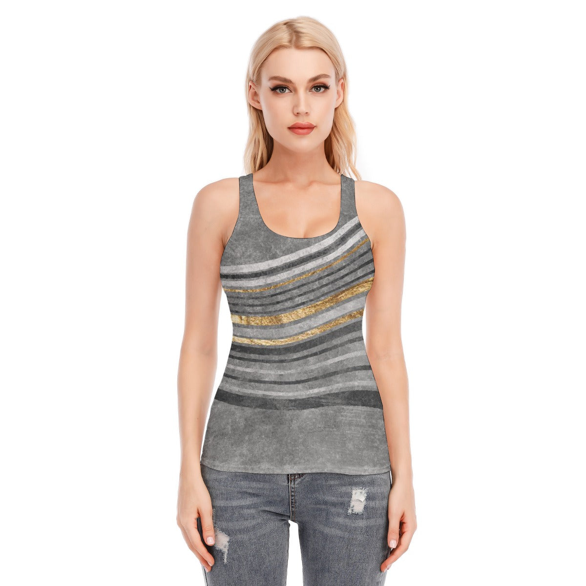 All-Over Print Women's Racer Vest | 190GSM Cotton