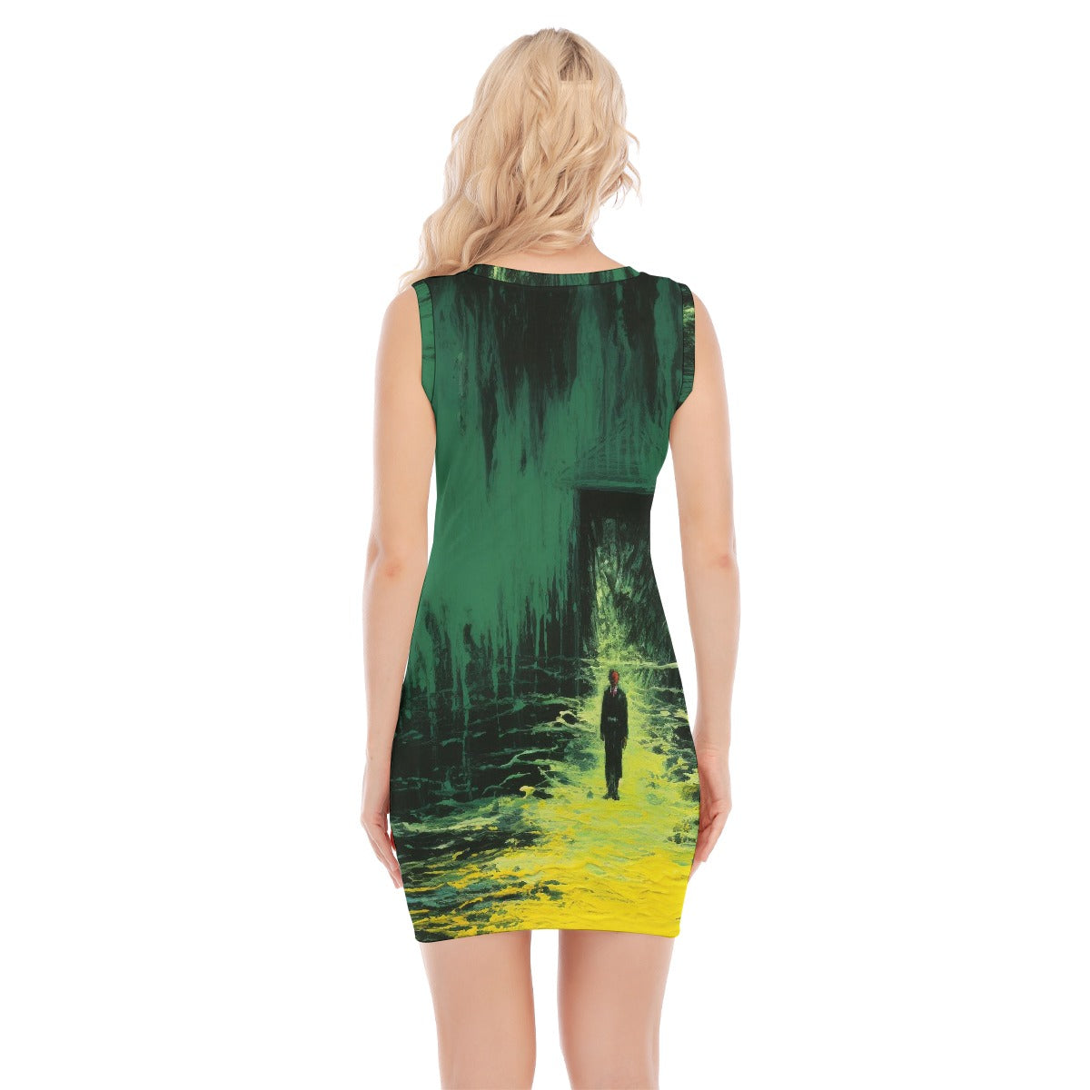 All-Over Print Women's O-neck Sleeveless Hip Skirt