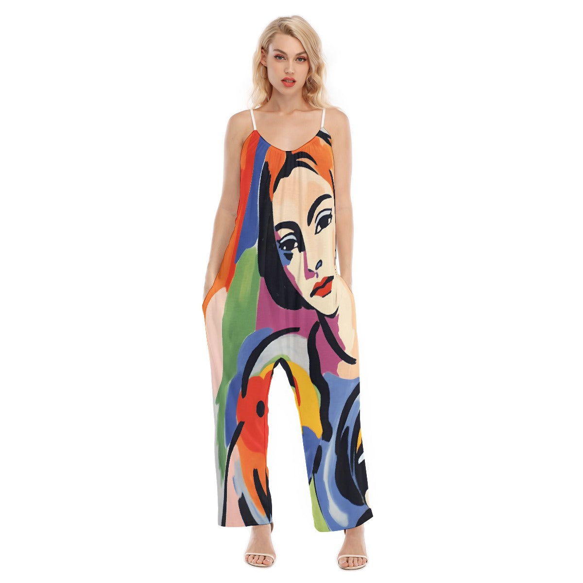All-Over Print Women's Loose Cami Jumpsuit