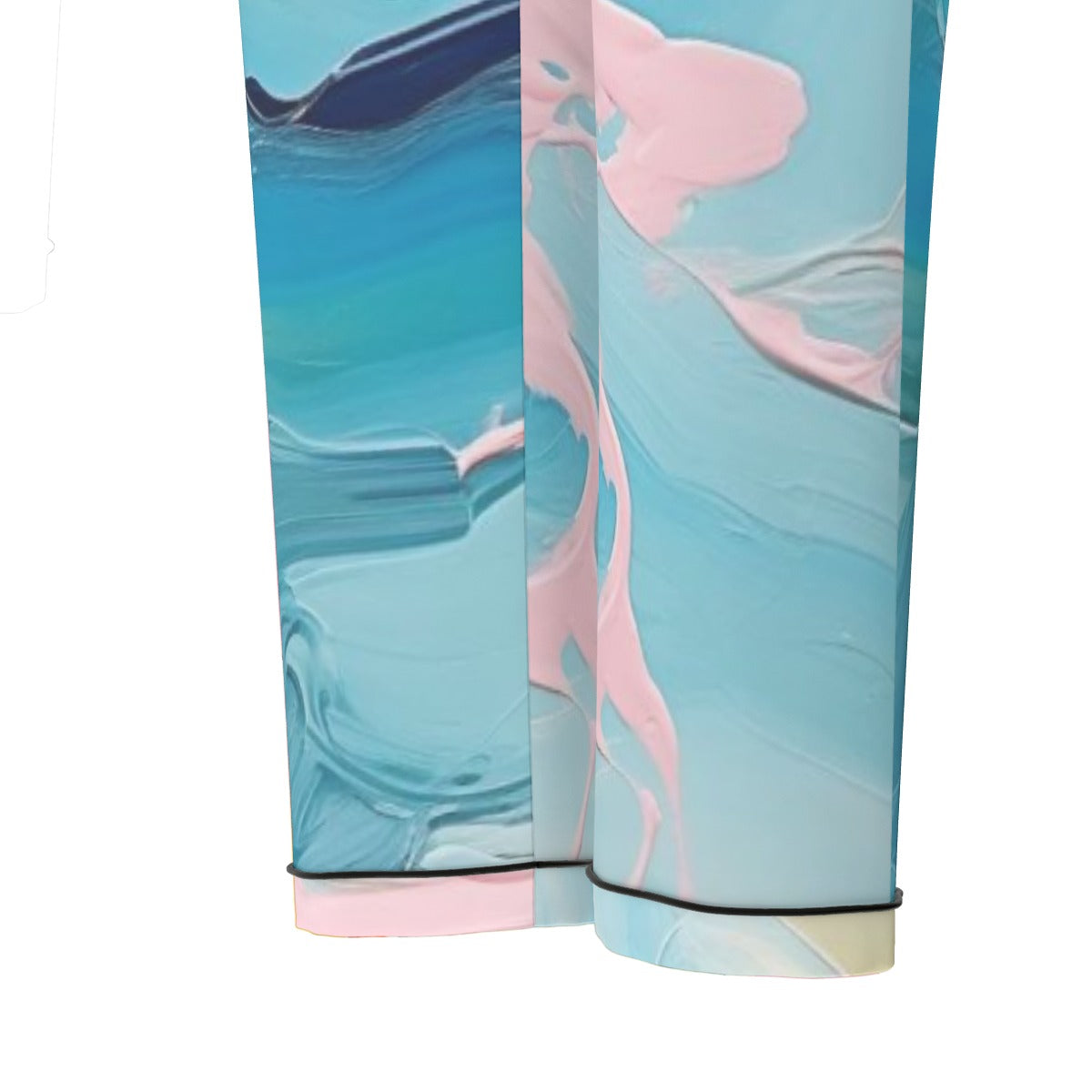 All-Over Print Women's Long Sleeve Pajama Set With Black Contrast Piping