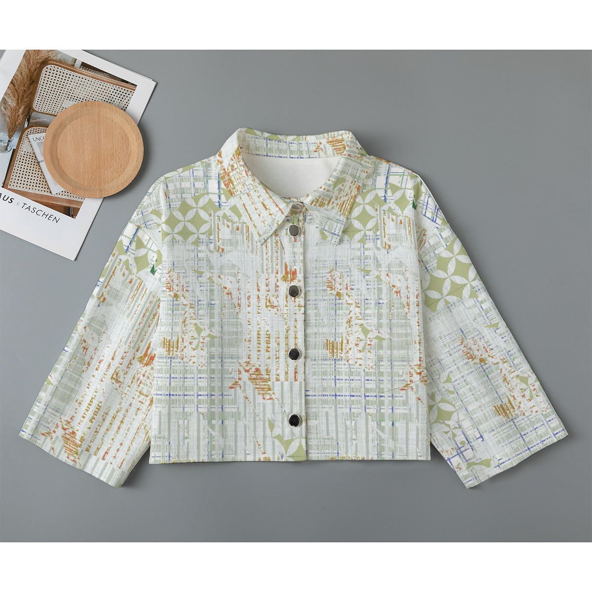 All-Over Print Women's Cropped Jacket | 245GSM Cotton