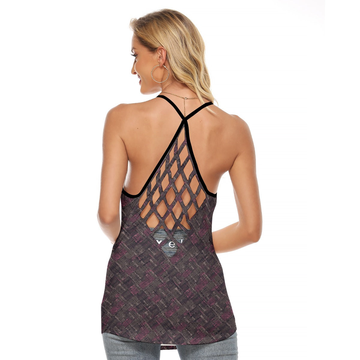 All-Over Print Women's Criss-Cross Open Back Tank Top