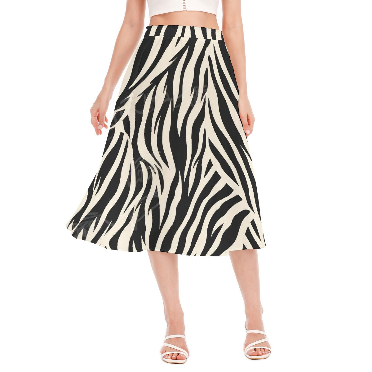 All-Over Print Women's Long Section Chiffon Skirt