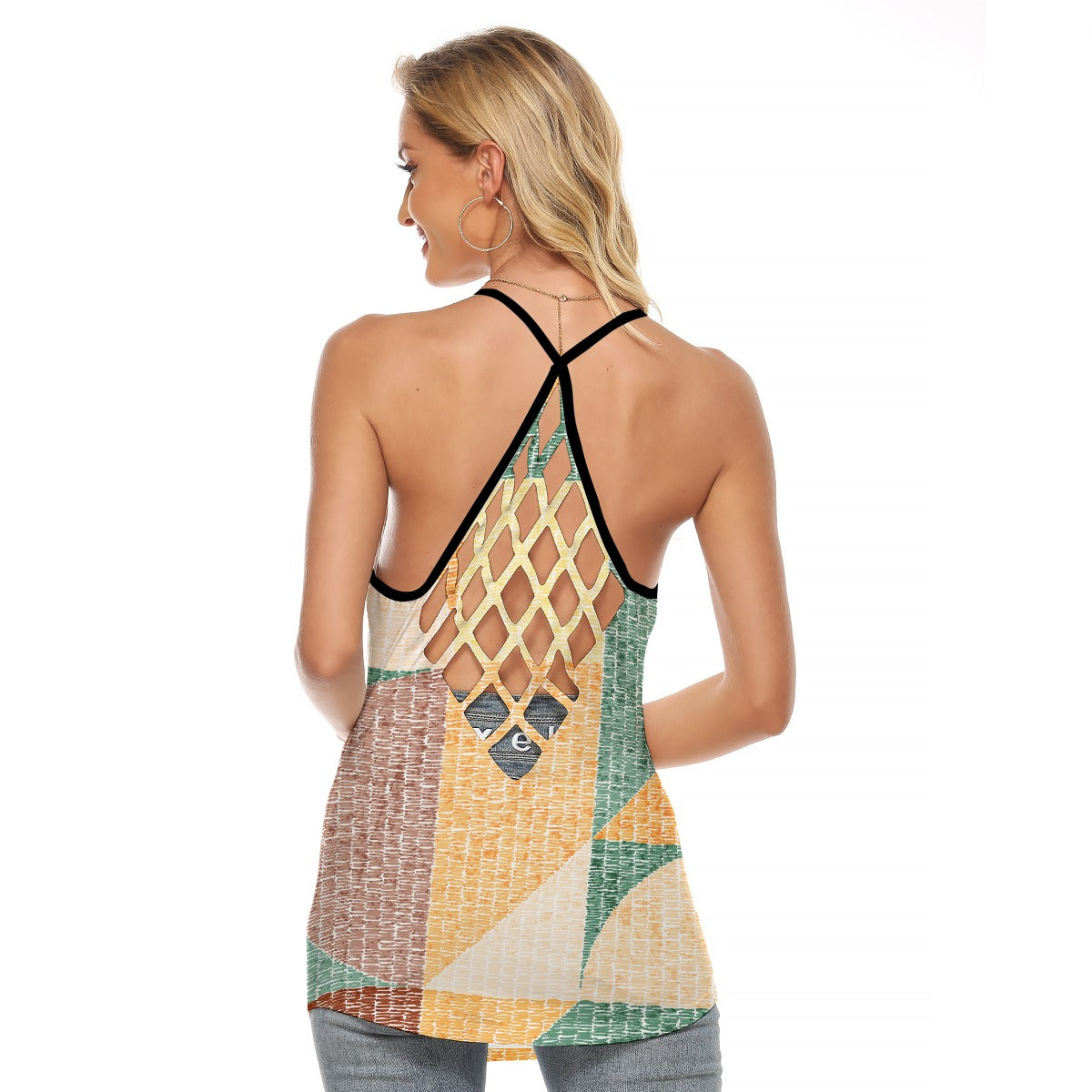 All-Over Print Women's Criss-Cross Open Back Tank Top