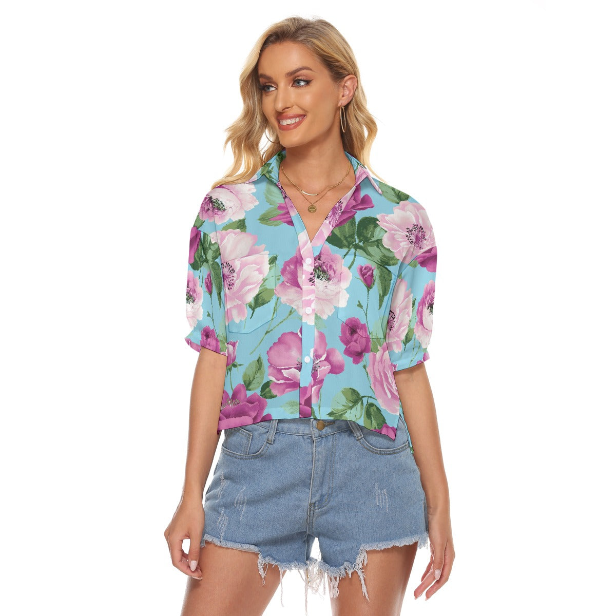 All-Over Print Women's V-neck Shirts