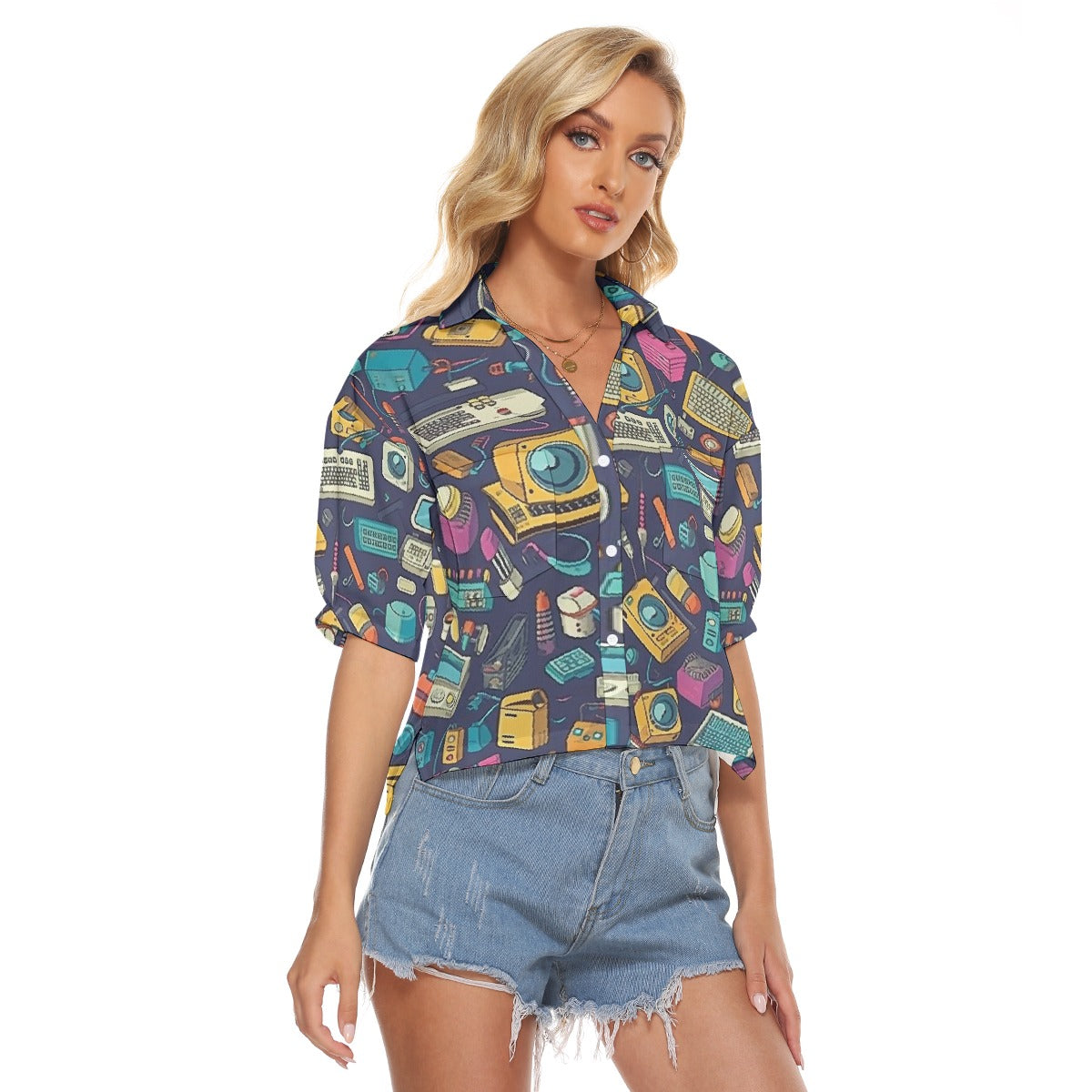 All-Over Print Women's V-neck Shirts