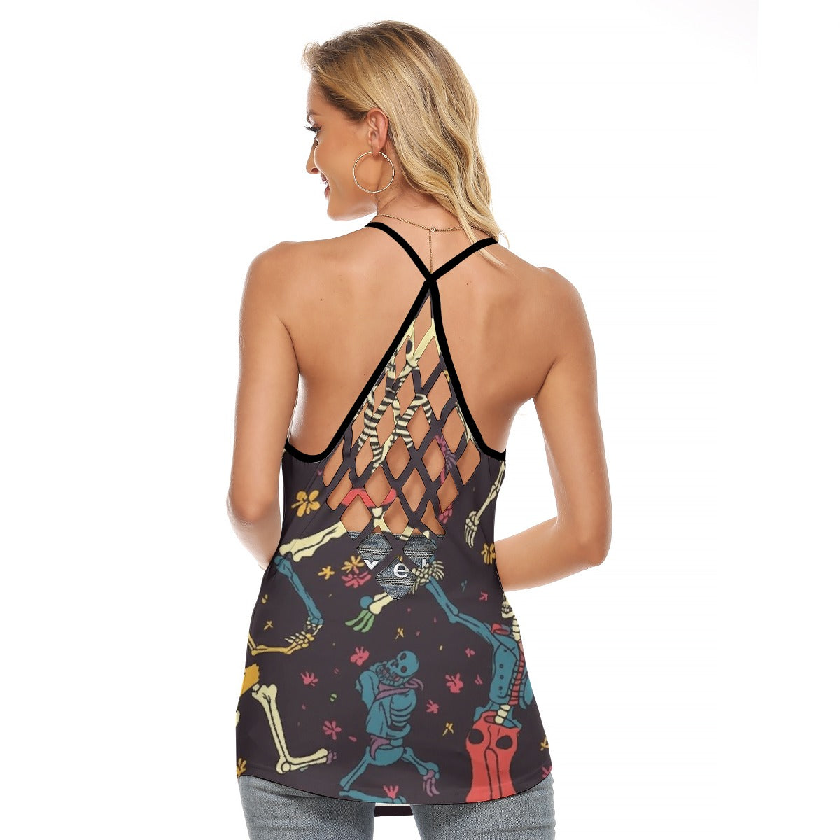 All-Over Print Women's Criss-Cross Open Back Tank Top