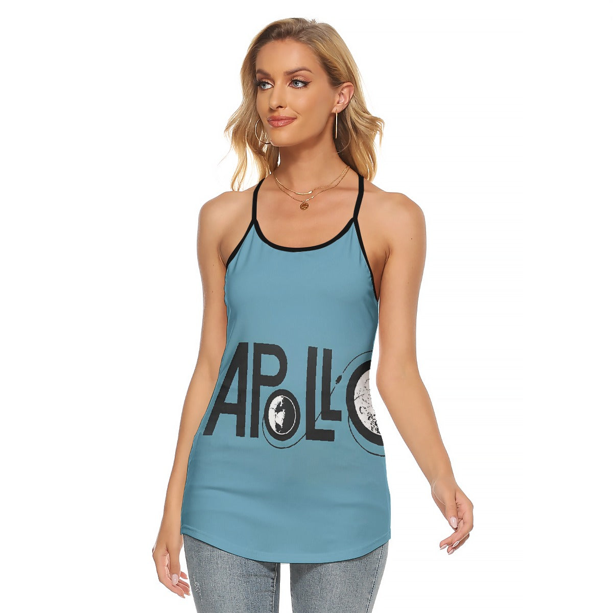 All-Over Print Women's Criss-Cross Open Back Tank Top
