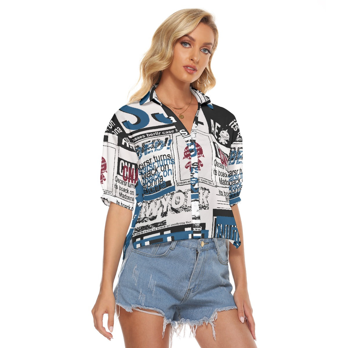 All-Over Print Women's V-neck Shirts