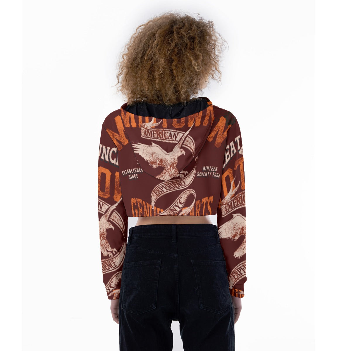 All-Over Print Women's Crop Top Hoodie