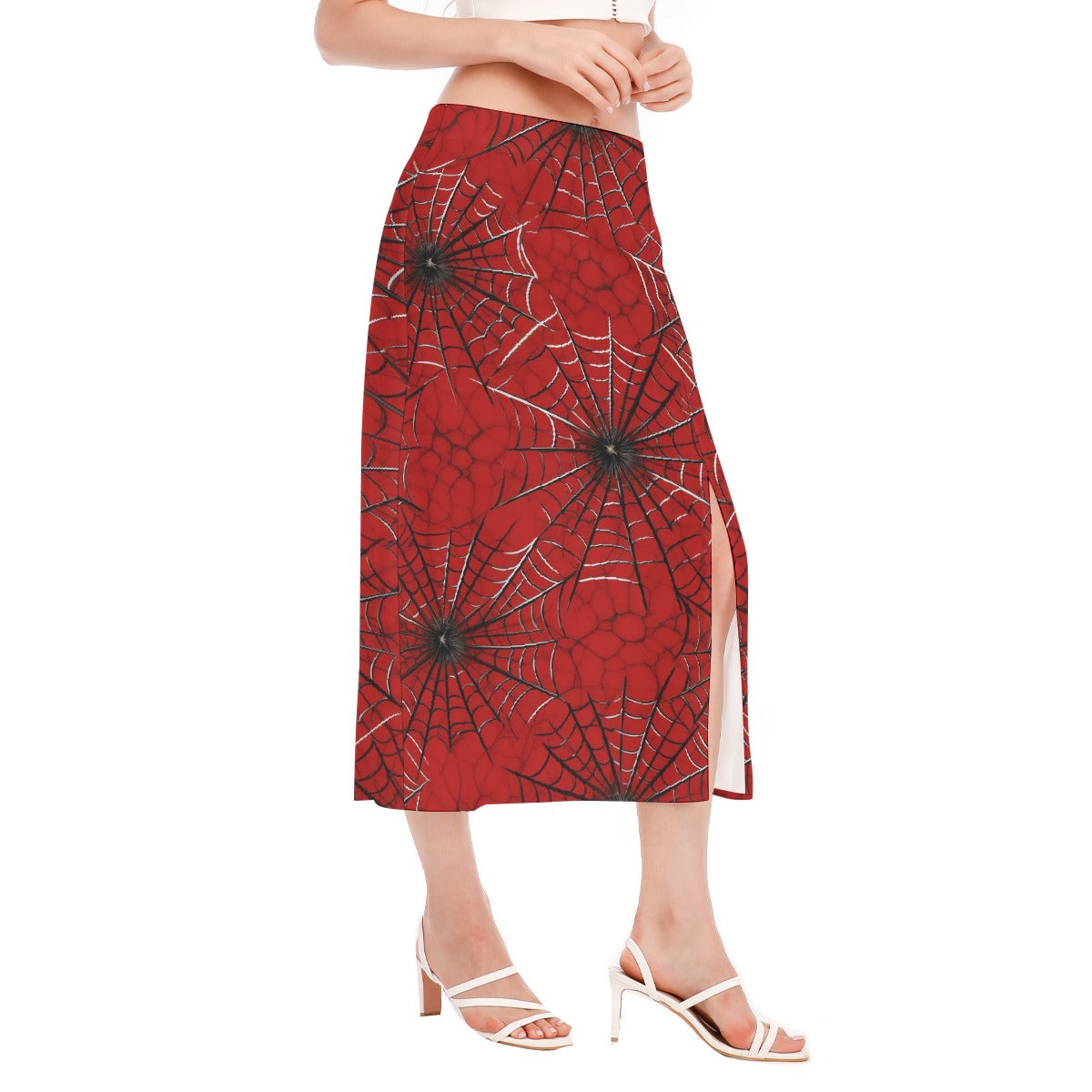 All-Over Print Women's High Slit Long Skirt
