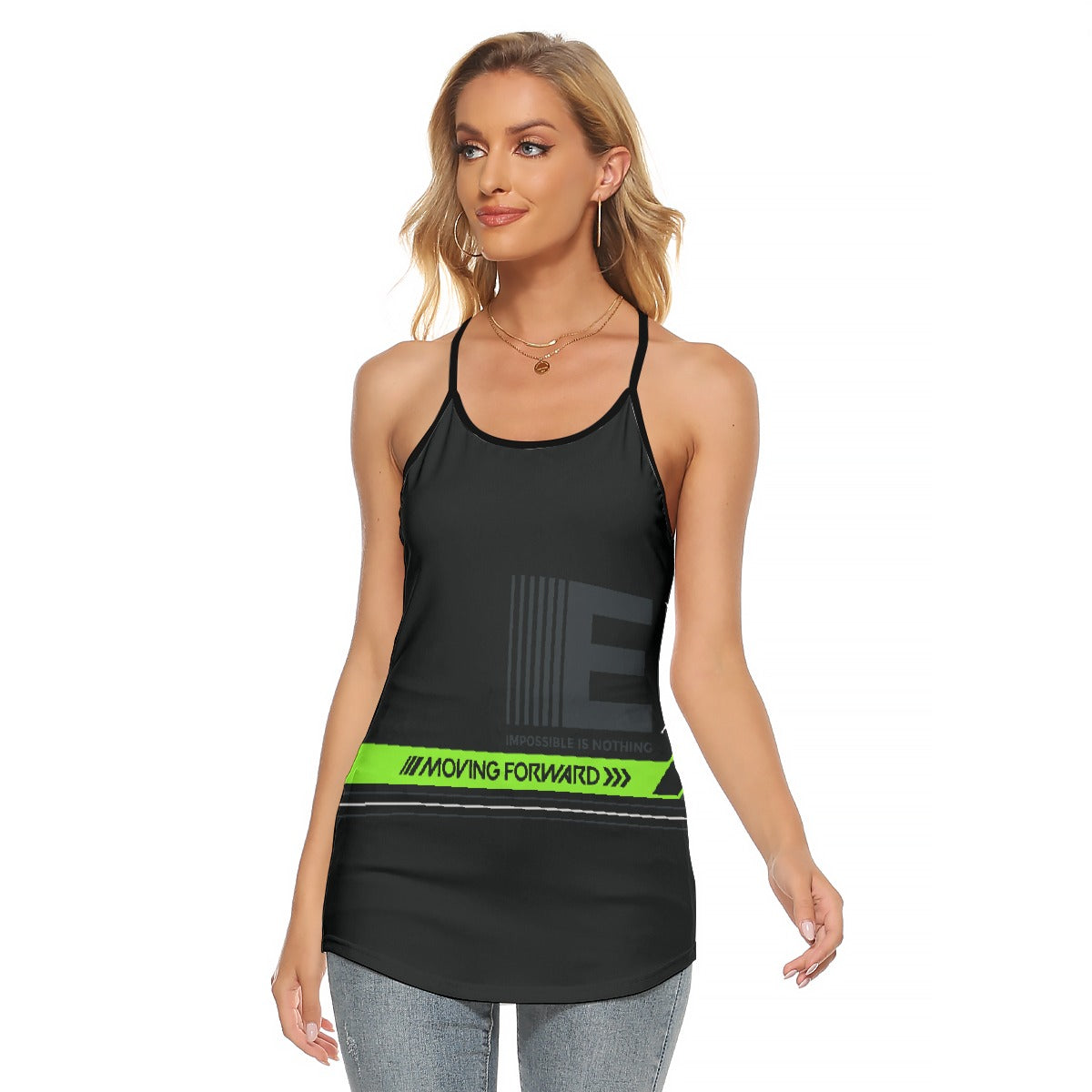 All-Over Print Women's Criss-Cross Open Back Tank Top