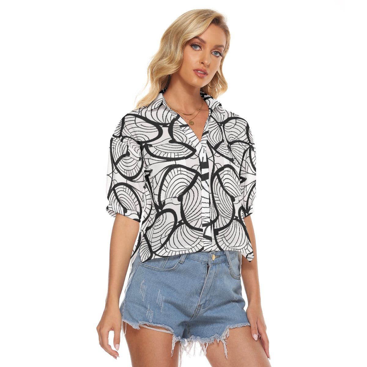 All-Over Print Women's V-neck Shirts