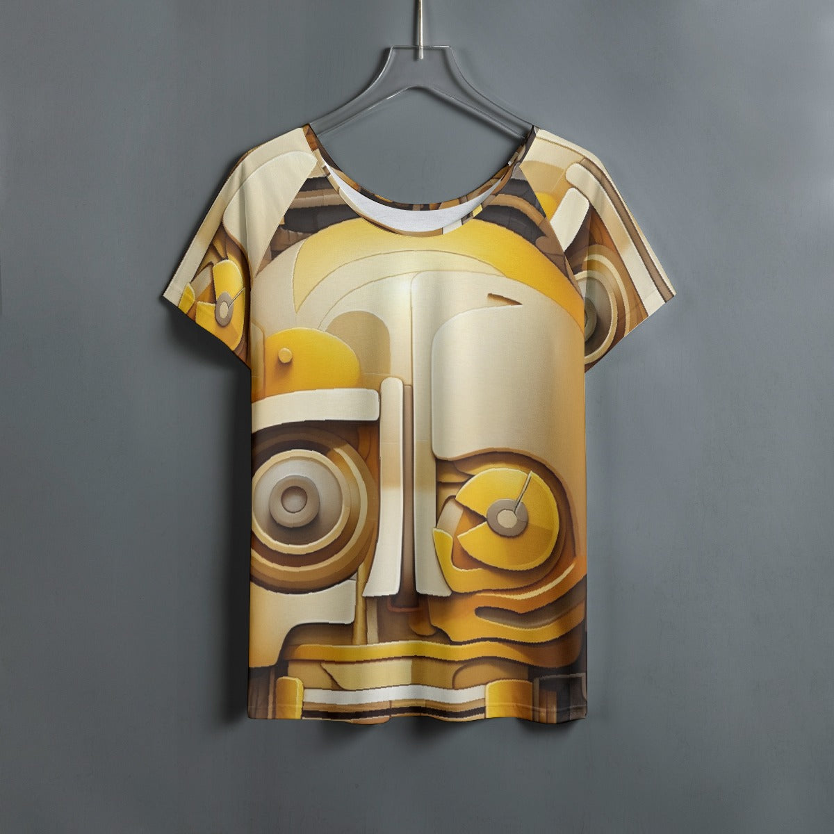 All-Over Print Women's Round Neck T-shirt With Raglan Sleeve