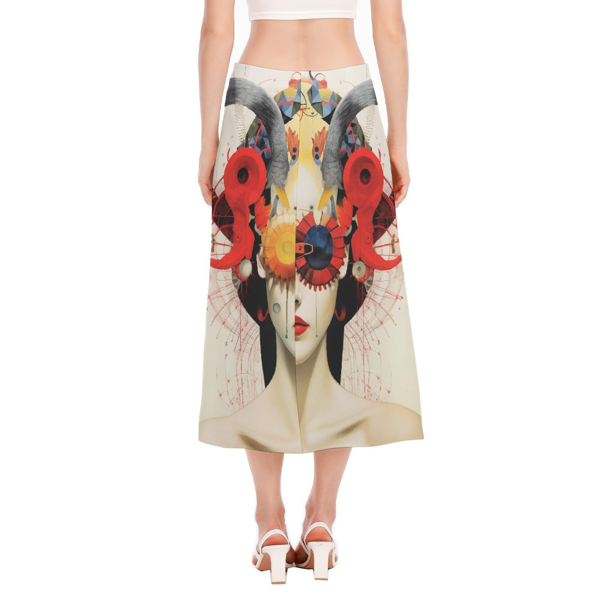 All-Over Print Women's High Slit Long Skirt