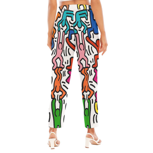 All-Over Print Women's Loose Straight-leg Pants