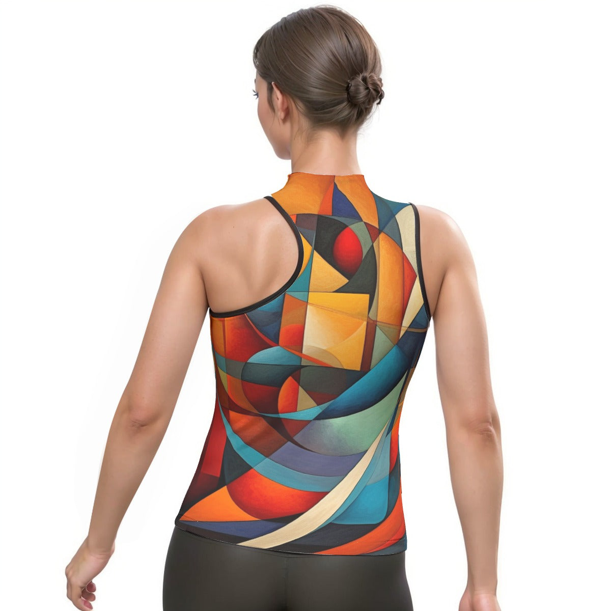 All-Over Print Women's Halter Sleeveless Asymmetrical Tank Top