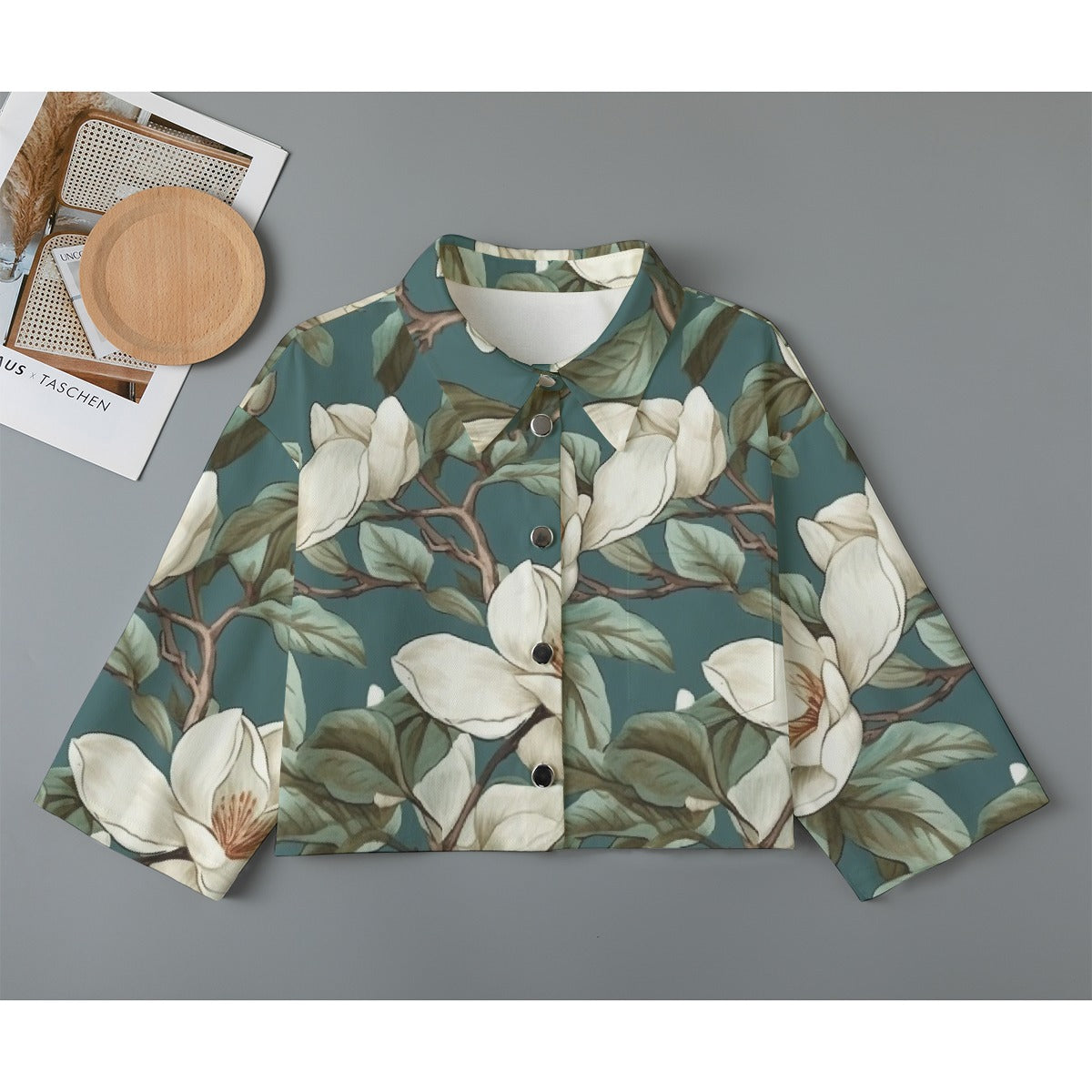 All-Over Print Women's Cropped Jacket | 245GSM Cotton
