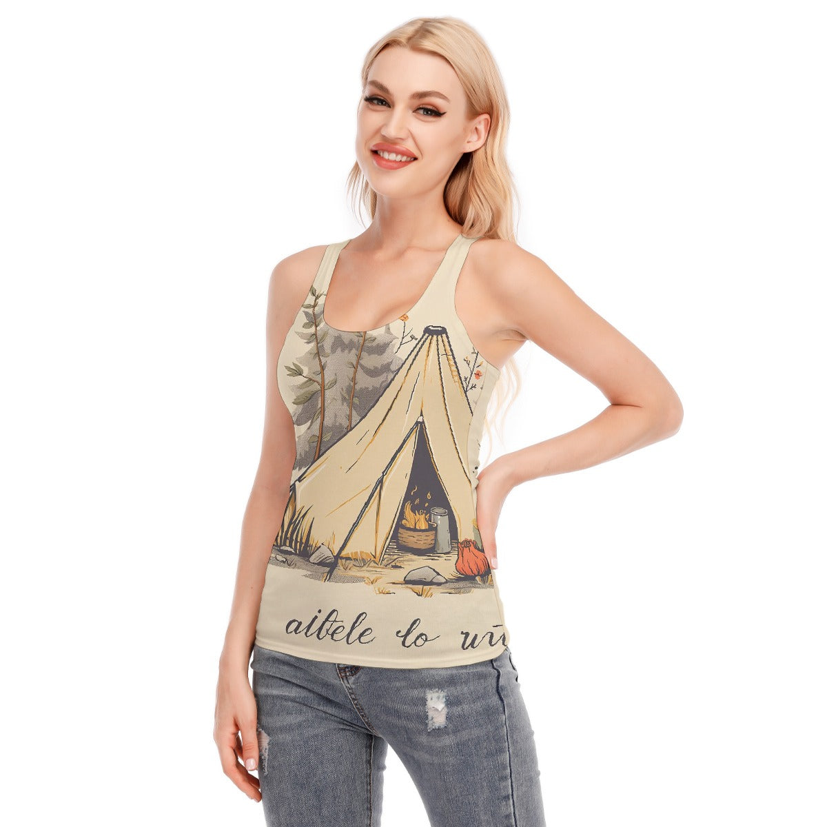 All-Over Print Women's Racer Vest | 190GSM Cotton