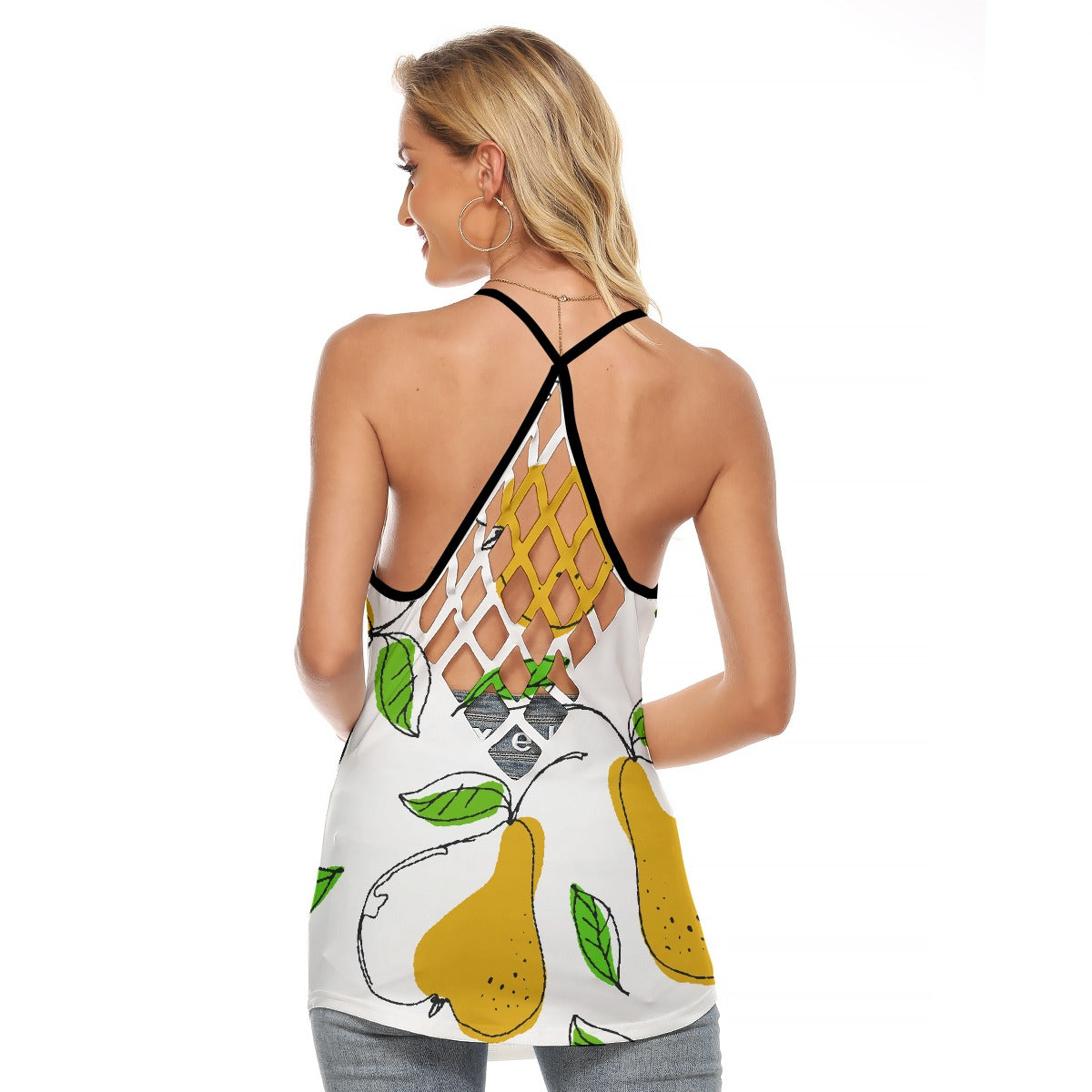 All-Over Print Women's Criss-Cross Open Back Tank Top