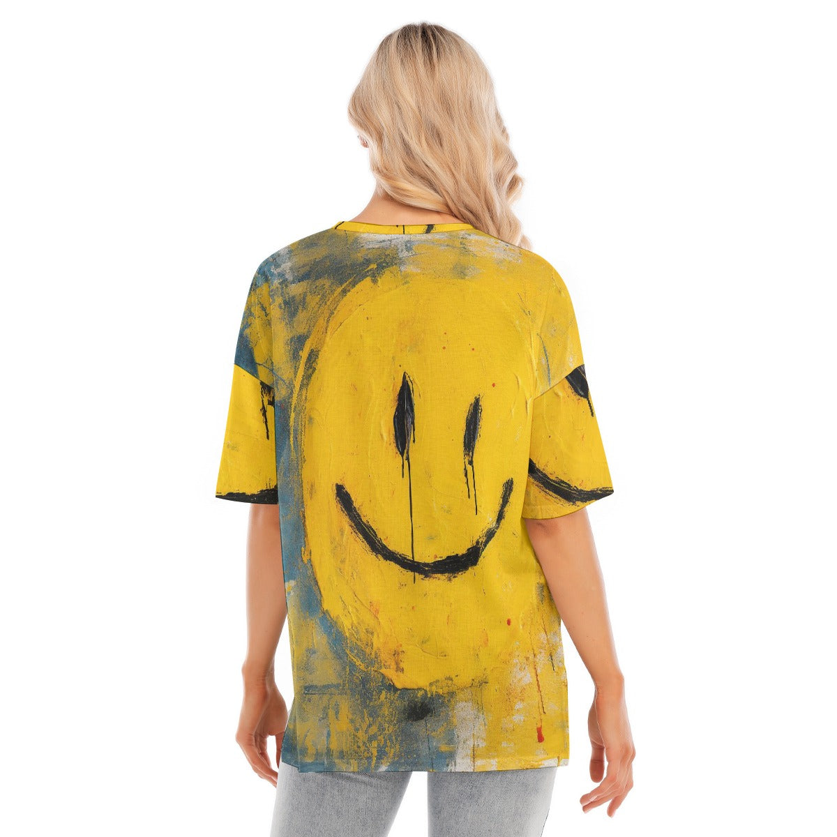 All-Over Print Women's Short Sleeves T-shirt With Hem Split
