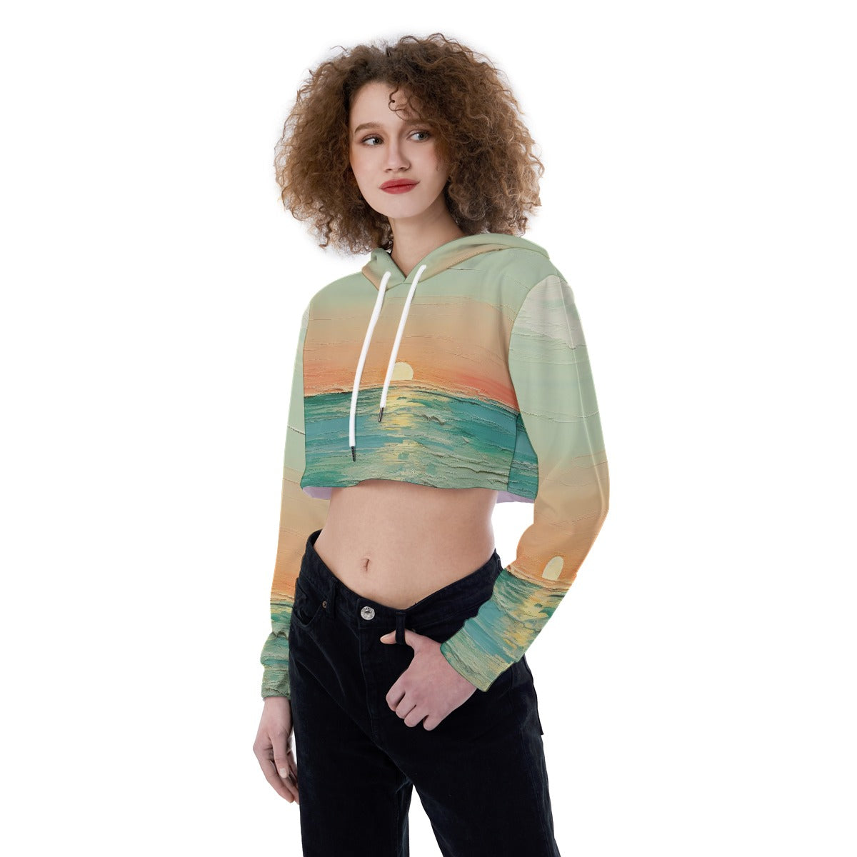 All-Over Print Women's Crop Top Hoodie
